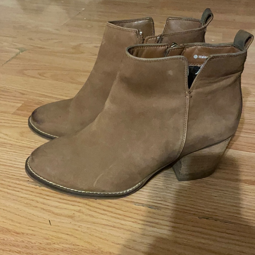 blondo waterproof brown booties size 7.5 leather